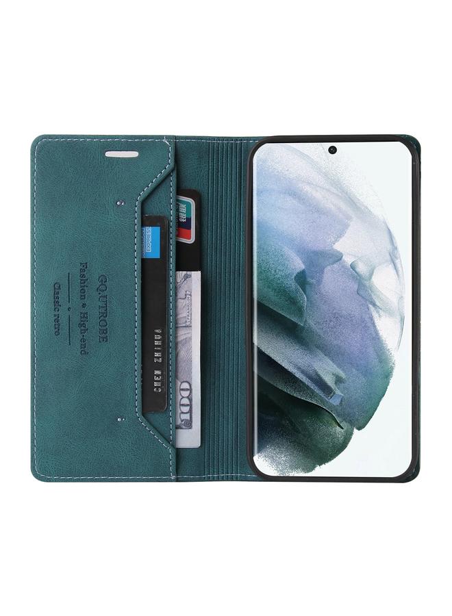 S-TOP Case For Samsung Galaxy S22 Ultra 5G Skin Feel Anti-theft Brush Horizontal Flip Leather Case with Holder - Image 4