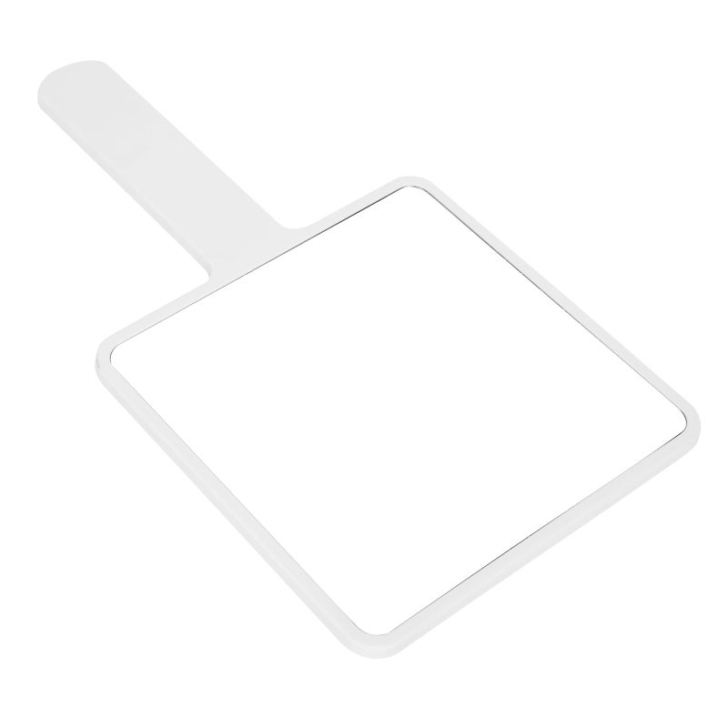 180-Degree High-Definition Handheld Makeup Mirror - Square Rounded Frame Compact Pure Plane Mirror - Non-Slip Easy Grip Handle Portable Vanity Mirror for Travel Salon and Personal Use - Image 5