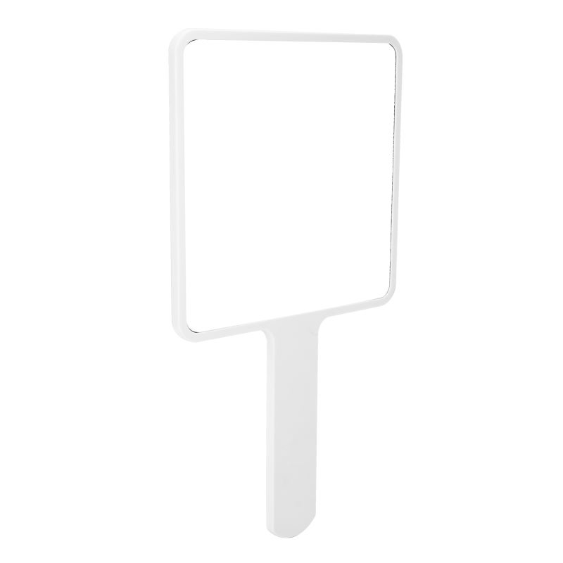 180-Degree High-Definition Handheld Makeup Mirror - Square Rounded Frame Compact Pure Plane Mirror - Non-Slip Easy Grip Handle Portable Vanity Mirror for Travel Salon and Personal Use - Image 2