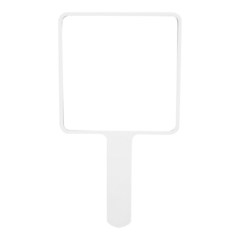 180-Degree High-Definition Handheld Makeup Mirror - Square Rounded Frame Compact Pure Plane Mirror - Non-Slip Easy Grip Handle Portable Vanity Mirror for Travel Salon and Personal Use - Image 1