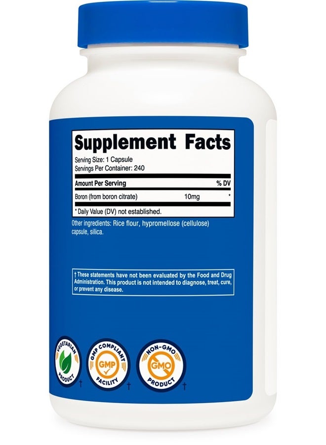 Nutricost كبسولات البورون 10 ملغ، 240 كبسولة نباتية، خالية من الغلوتين وغير معدلة وراثيًا - Image 4