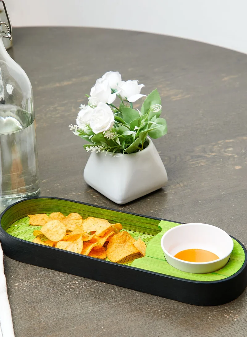 Ayra Green Bamboo Chip And Dip Tray