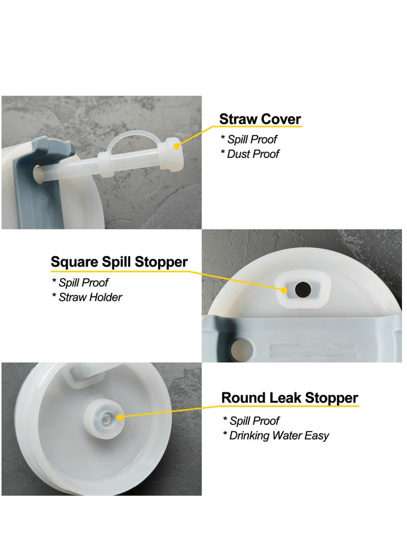 Arabest - Silicone Spill Stopper Set of 3, Compatible with Stanley Cup 1.0 40oz/ 30oz, Tumbler Accessories, Including 2 Straw Cover Cap, 2 Square Spill Stopper and 2 Round Leak Stopper - Image 1