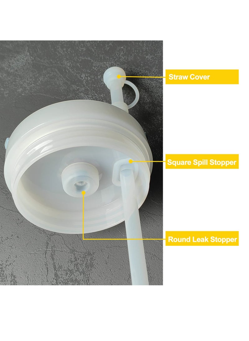 Arabest - Silicone Spill Stopper Set of 3, Compatible with Stanley Cup 1.0 40oz/ 30oz, Tumbler Accessories, Including 2 Straw Cover Cap, 2 Square Spill Stopper and 2 Round Leak Stopper - Image 1
