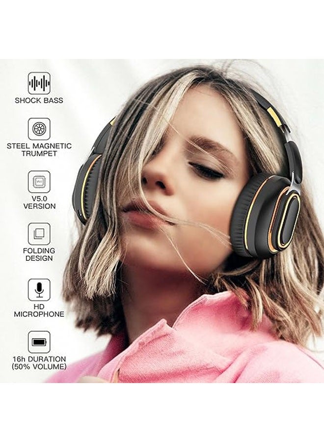 General Wireless Over-Ear Headphones 5.0 with Surround Noise Cancellation HiFi Stereo Bluetooth Sound Headphones with Foldable Microphone Comfort Fast Charging Headphones  - Image 3