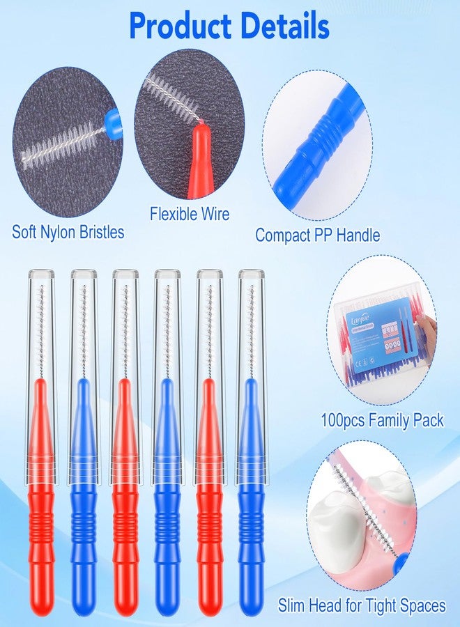 lanjue 100 Pcs Interdental Brushes for Braces, Braces Brush for Cleaner Toothpicks Soft Dental Floss Picks Teeth Cleaning Tools Braces Cleanerfor Teeth Oral Cleaning(Red,Blue - Image 3