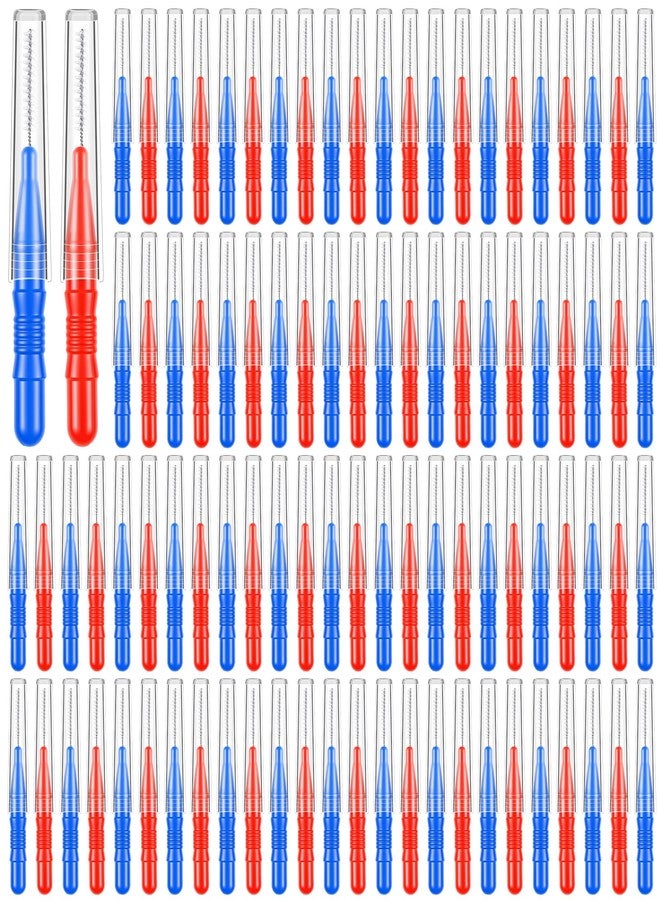 lanjue 100 Pcs Interdental Brushes for Braces, Braces Brush for Cleaner Toothpicks Soft Dental Floss Picks Teeth Cleaning Tools Braces Cleanerfor Teeth Oral Cleaning(Red,Blue - Image 1