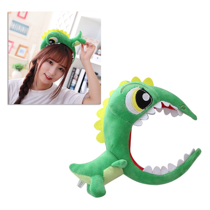 Green Plush Hair Bands Dinosaur Design Headband Adorable Hair Hoops Decorative Headdress Funny Favors Supplies Ornaments - Image 3
