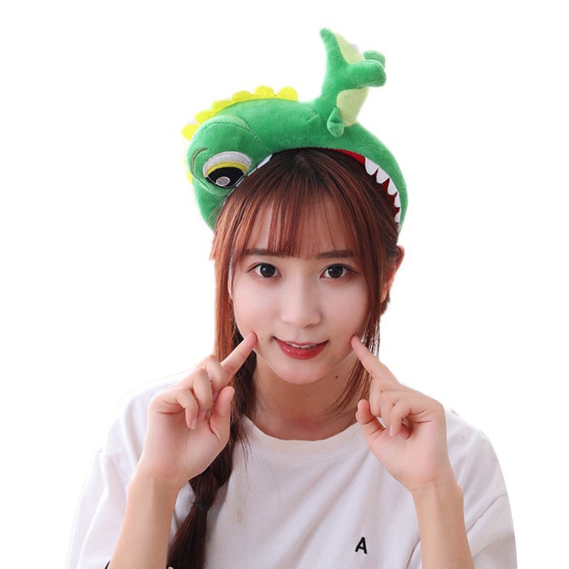 Green Plush Hair Bands Dinosaur Design Headband Adorable Hair Hoops Decorative Headdress Funny Favors Supplies Ornaments - Image 4