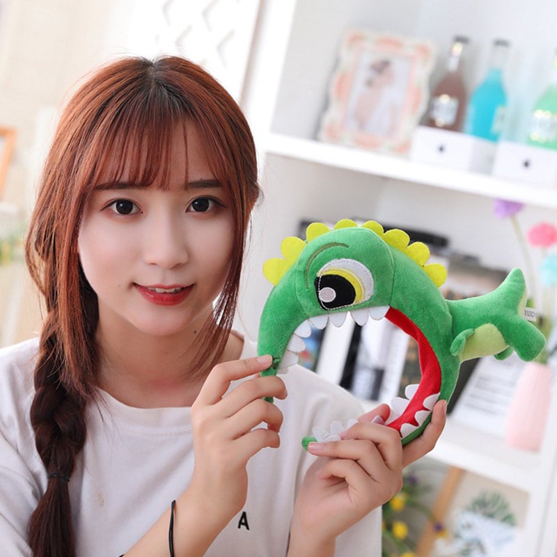 Green Plush Hair Bands Dinosaur Design Headband Adorable Hair Hoops Decorative Headdress Funny Favors Supplies Ornaments - Image 2