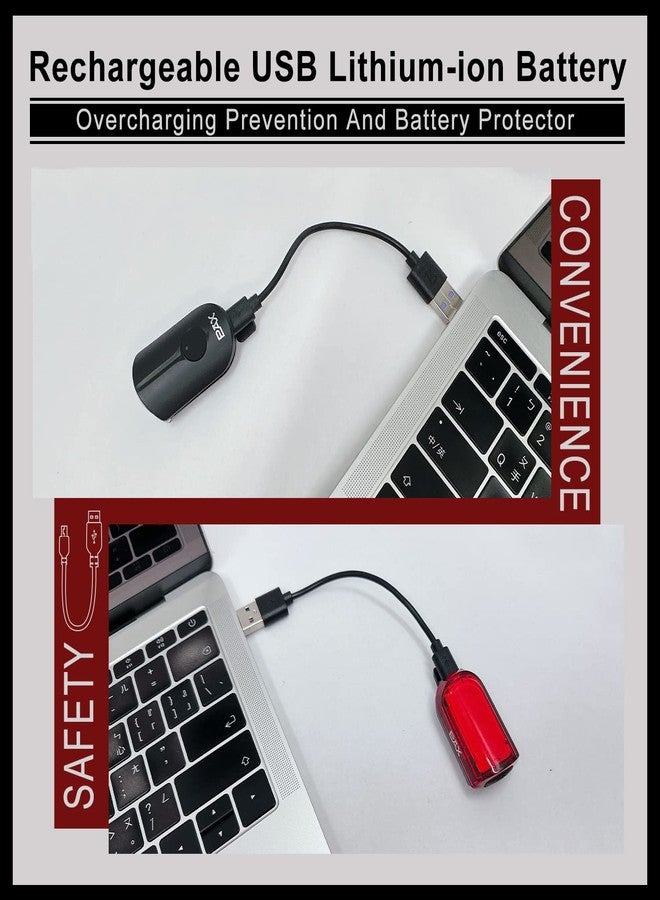 PAX Rechargeable USB Safety Bike Light Set, Bicycle Front Light and Rear, IPX4 Waterproof Standard, Multi Light Mode, Lightweight for Mountain or Road Bike - Image 4