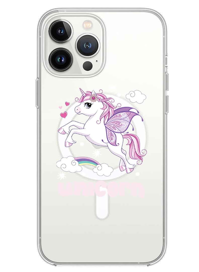 Theodor Magnetic Case for iPhone 14 Pro Max 6.7-inch Compatible with MagSafe Wireless Charging, Shockproof Phone Bumper Cover Unicorn copy - Image 1