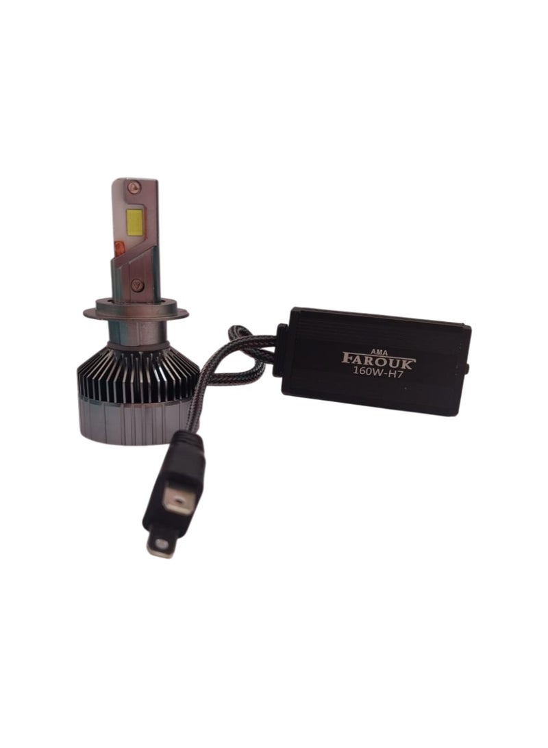 Farouk طقم مصابيح أمامية للسيارة XS-200 H7 LED بقوة إضاءة 14000 لومن، أعلى مستوى إضاءة - Image 1