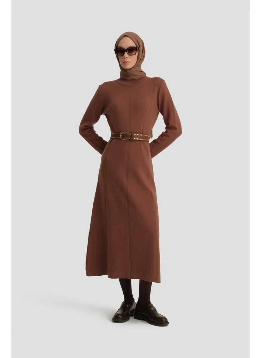 ARMINE Long Sleeve Knitted Dress 24KD4217 Bitter Brown