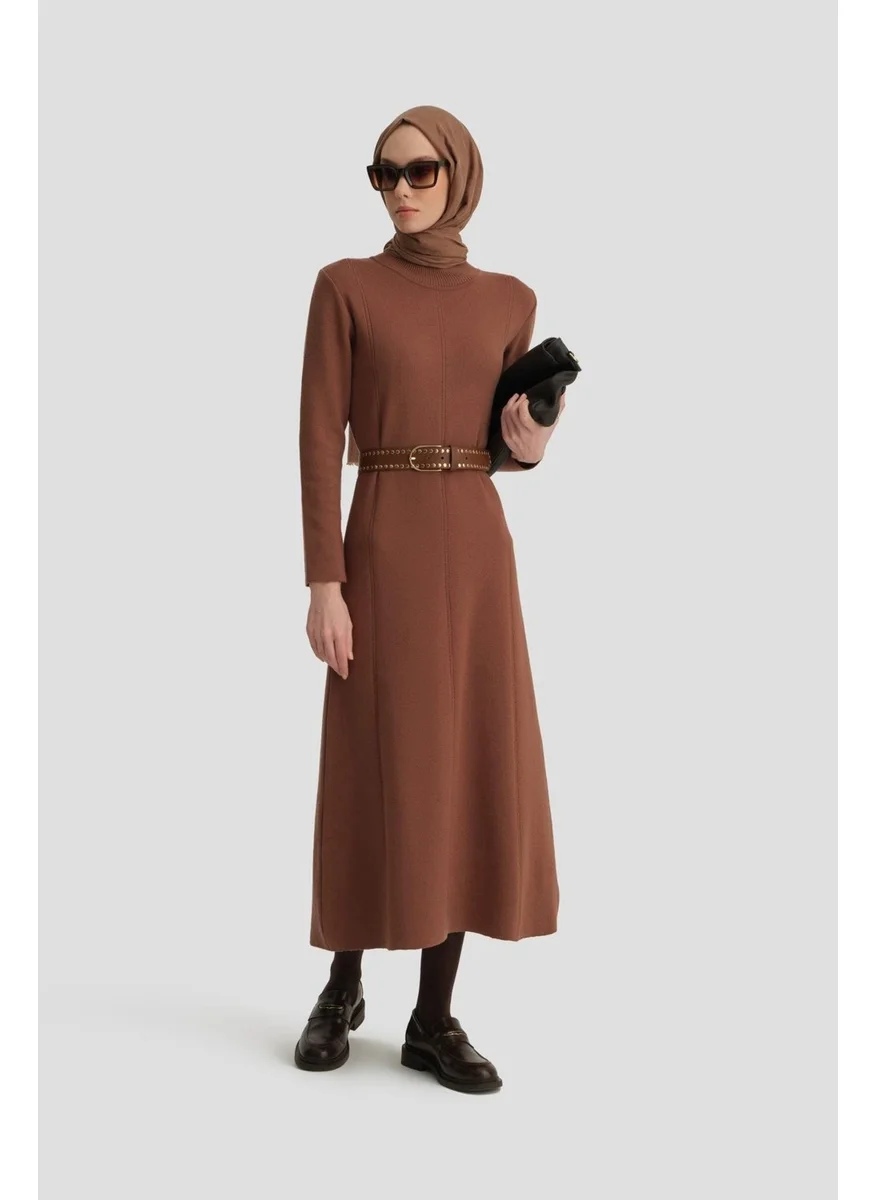 ARMINE Long Sleeve Knitted Dress 24KD4217 Bitter Brown