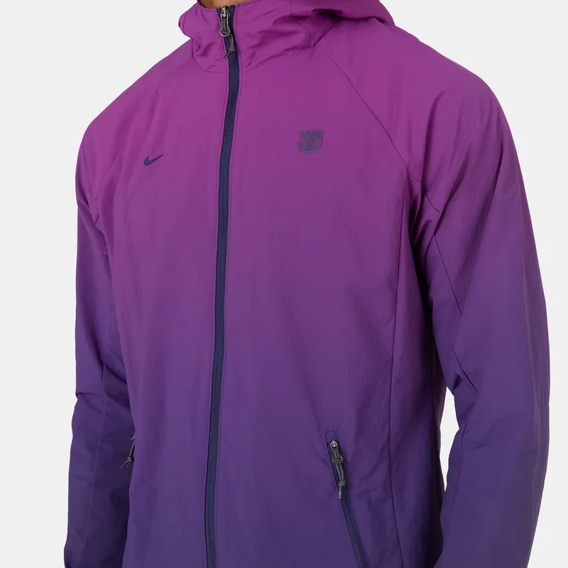 نايكي هودي كرة القدم برشلونه ووفن بسحاب كامل للرجال