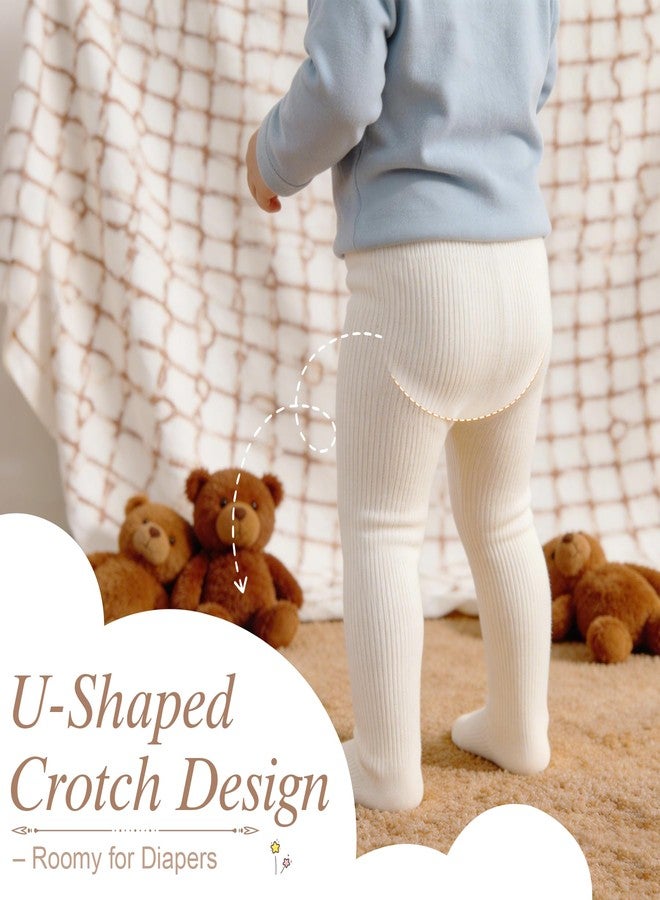 زاندو جوارب أطفال زاندو محبوكة بنمط كابل للبنات، مصنوعة من القطن، ضيقة للأطفال الصغار، مرنة، جوارب طويلة بدون خياطة، جوارب سميكة ودافئة للعب الداخلي والزحف والمشي والتعميد وأعياد الميلاد الشتوية، لون أسود، مقاس 1-2 - Image 4