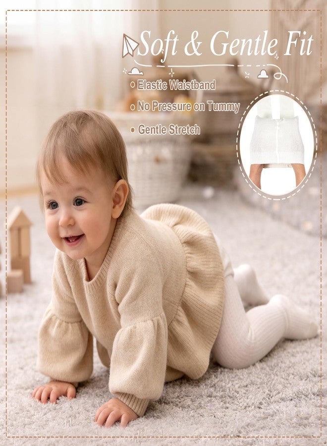 زاندو جوارب أطفال زاندو محبوكة بنمط كابل للبنات، مصنوعة من القطن، ضيقة للأطفال الصغار، مرنة، جوارب طويلة بدون خياطة، جوارب سميكة ودافئة للعب الداخلي والزحف والمشي والتعميد وأعياد الميلاد الشتوية، لون أسود، مقاس 1-2 - Image 3