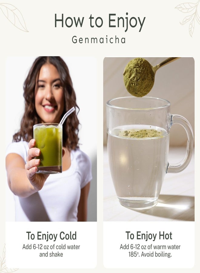 Yu Tea Organic Genmaicha Green Tea Powder, 75 Servings | Japanese Green Tea & Roasted Brown Rice | Low Caffeine & Unsweetened | Relaxation, Antioxidants & Digestion | Resealable Pouch, 2.65 oz - Image 4