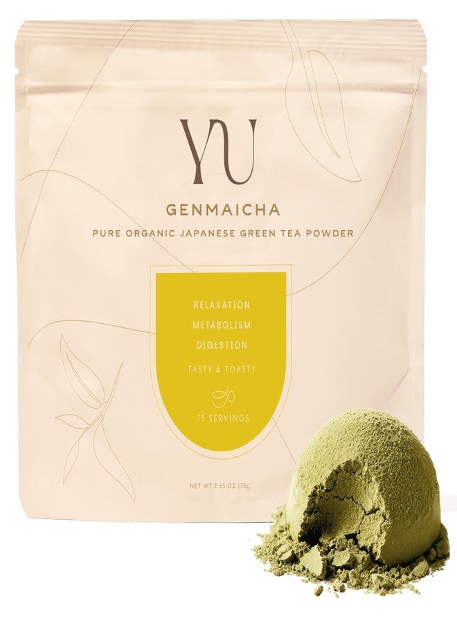 Yu Tea Organic Genmaicha Green Tea Powder, 75 Servings | Japanese Green Tea & Roasted Brown Rice | Low Caffeine & Unsweetened | Relaxation, Antioxidants & Digestion | Resealable Pouch, 2.65 oz - Image 1