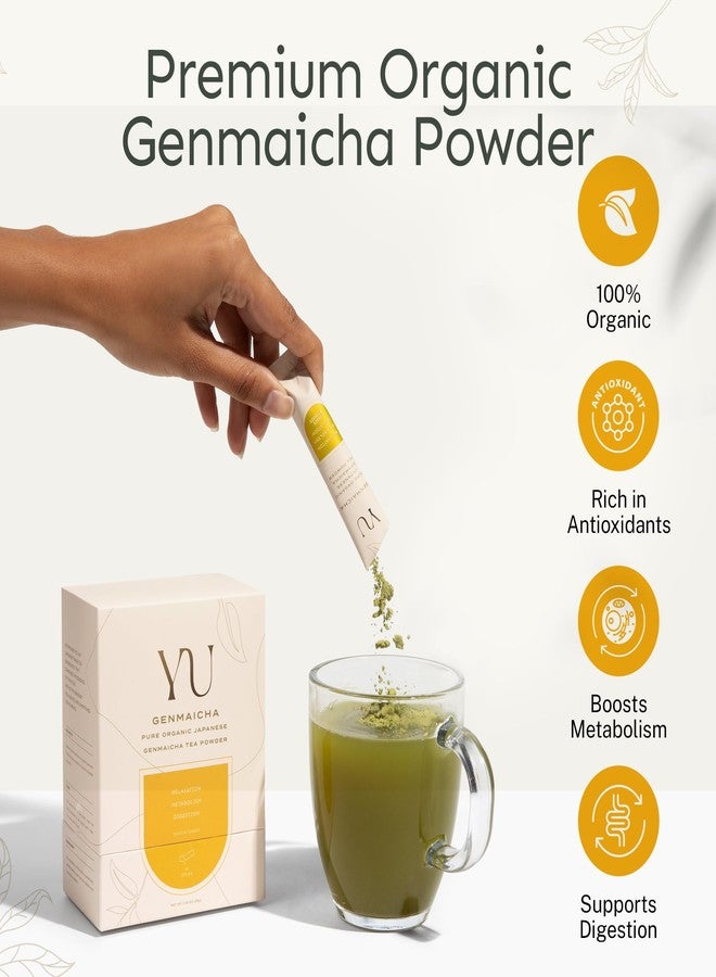 Yu Tea Organic Genmaicha Green Tea Powder, 75 Servings | Japanese Green Tea & Roasted Brown Rice | Low Caffeine & Unsweetened | Relaxation, Antioxidants & Digestion | Resealable Pouch, 2.65 oz - Image 2
