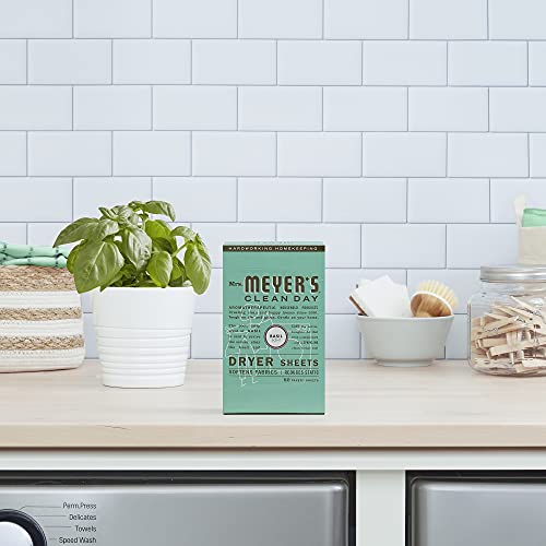 MRS. MEYER'S CLEAN DAY Dryer Sheets, Fabric Softener, Reduces Static, Infused with Essential Oils, Basil, 80 Count - Image 5