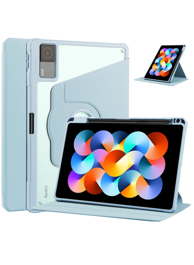 Suitable For Red Rice PadSE Protective Cover Redmi Pad10.6 Flat Shell Acrylic 11 Inch All-inclusive Rotating Hard Shell-Color:White Ice Blue-Applicable Model:(Red Rice) Redmi Pad 10.6 Inch - Image 1