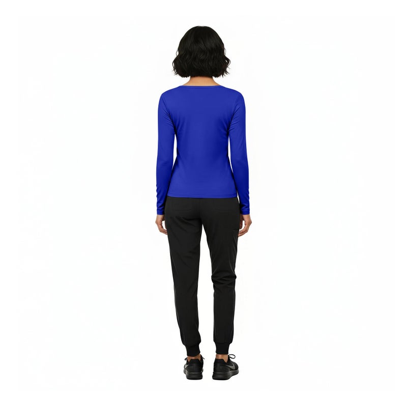 Natural Uniforms Women's Under Scrub Tee Crew Neck Long Sleeve T-Shirt (True Royal Blue, Medium) - Image 3