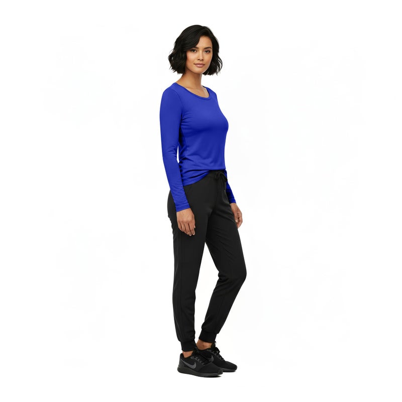 Natural Uniforms Women's Under Scrub Tee Crew Neck Long Sleeve T-Shirt (True Royal Blue, Medium) - Image 4