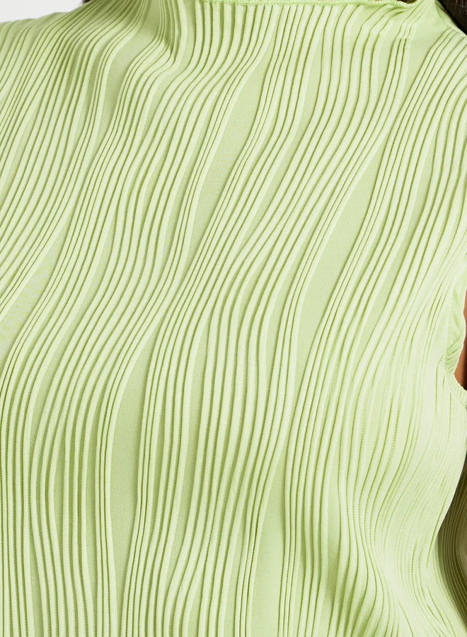 Take Two Texture Striped Sleeveless Top