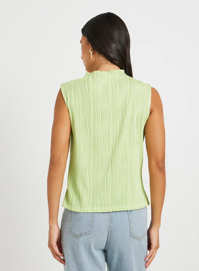 Take Two Texture Striped Sleeveless Top