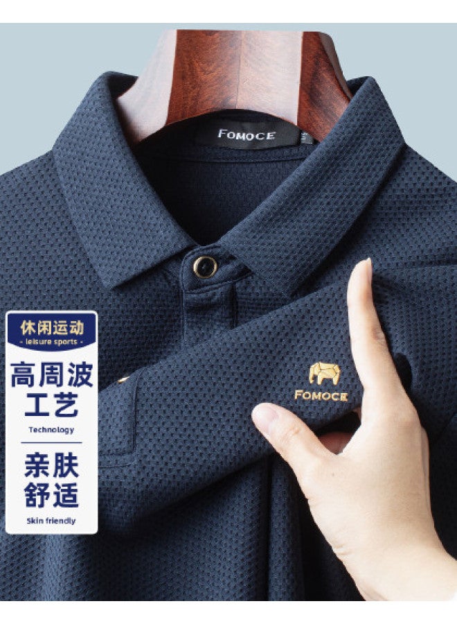 Fomoce 2024 Spring/fall Men's Business Long-sleeve Polo Shirt Men's T-shirt - Image 1