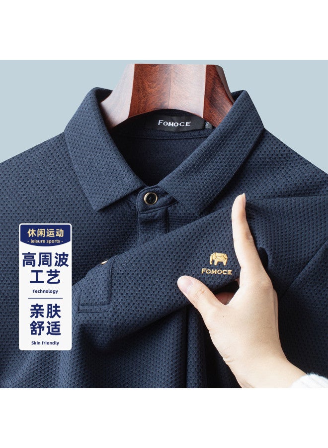 Fomoce 2024 Spring/fall Men's Business Long-sleeve Polo Shirt Men's T-shirt - Image 2