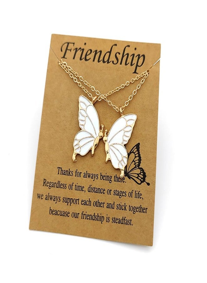 Hodaqe 2 Pcs Butterfly Necklace for Girls and Women Best Friend Friendship, Alloy Fashion Necklace Gift for Forever Best Friend - Image 2