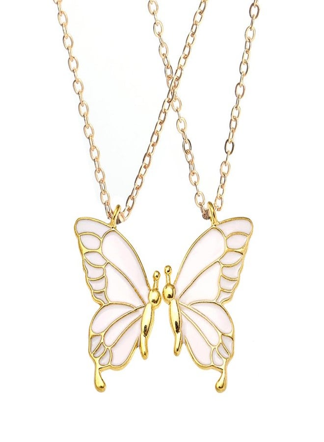 Hodaqe 2 Pcs Butterfly Necklace for Girls and Women Best Friend Friendship, Alloy Fashion Necklace Gift for Forever Best Friend - Image 1