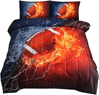 NTBED Rugby Comforter Sets for Boys Teens,3D Sports Bedding Full,American Football Printed Quilt Sets with 2 Matching - Image 1