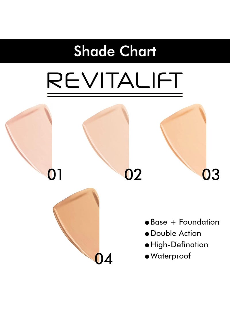 COLORS QUEEN Revitalift Illuminating Full Matte Lotion Primer Base Foundation High Definition Face Make Up 2 In 1 All Skin Type 01 Ivory - Image 4