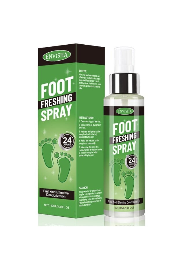 ENVISHA Shoe Deodorizer Spray - Strong Odor Eliminator for Shoes - Natural Mint Freshener with Tea Tree Oil - Effective Solution for Smelly Sneakers - Image 1
