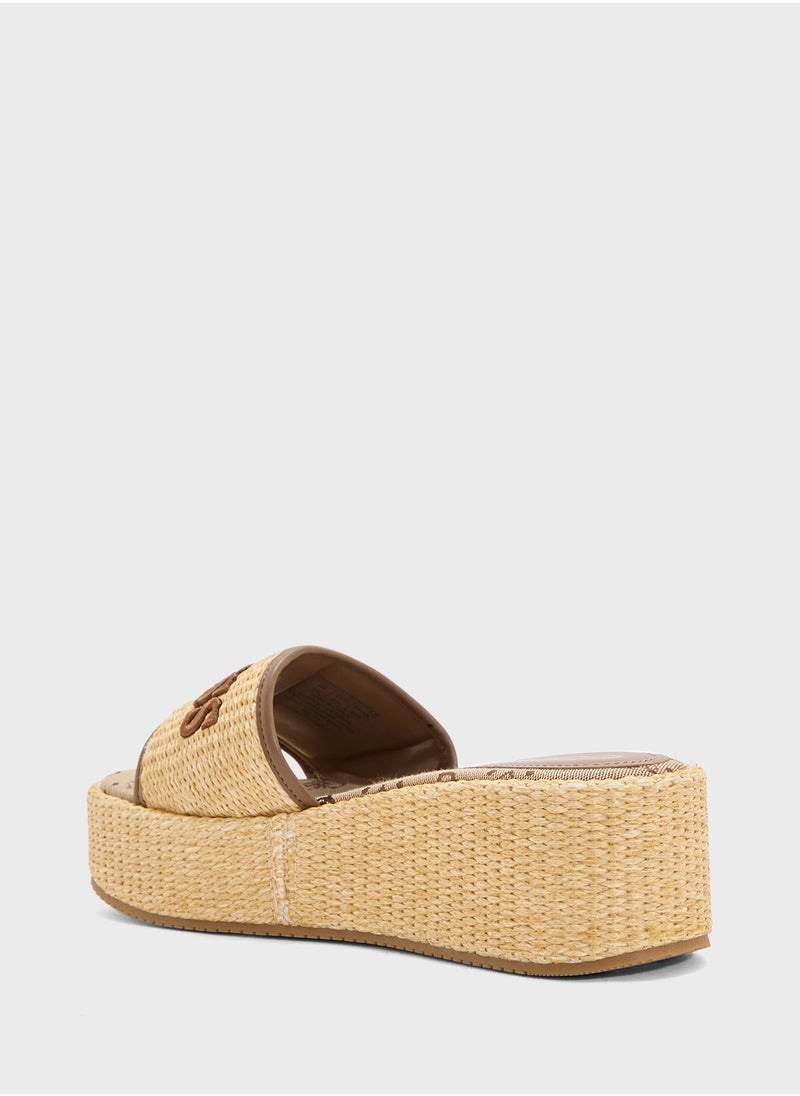 GUESS Single Strap Mid Heel Wedges Sandals  - Image 3