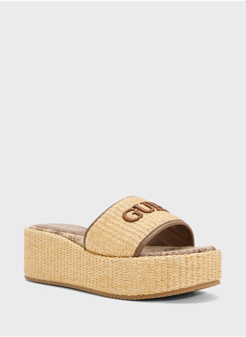 GUESS Single Strap Mid Heel Wedges Sandals  - Image 2