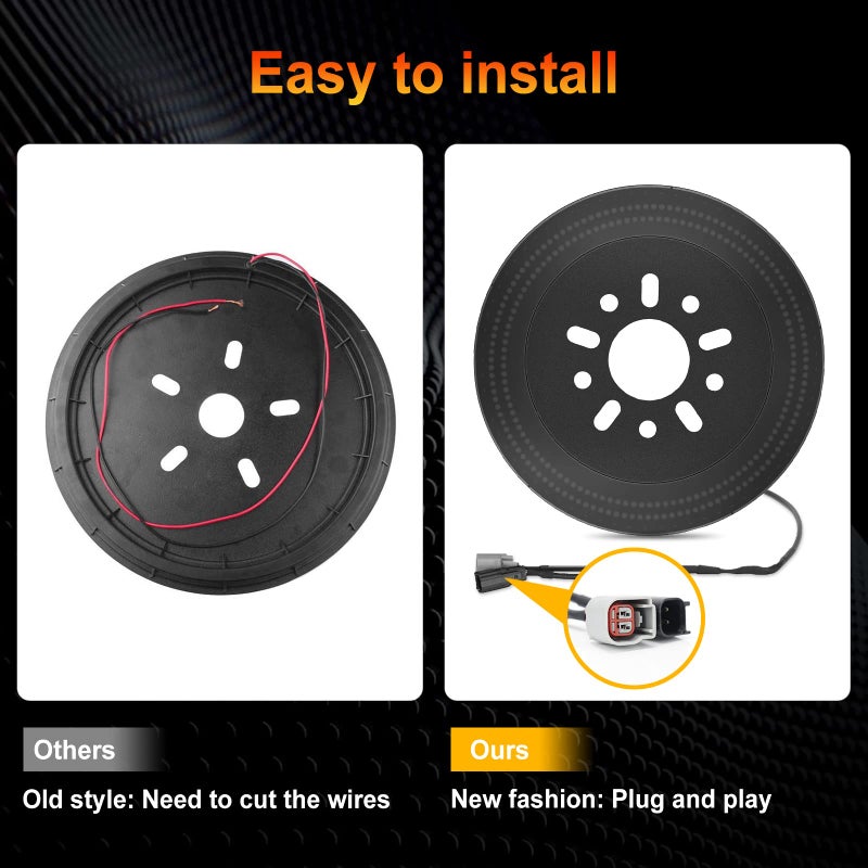 BORDAN Spare Tire Brake Light for Jeep Wrangler JL, Plug-and-Play 3rd Third Brake Light 3-Side LED Rear Ring Wheel Light Compatible with Jeep Wrangler 2018 2019 2020 2021 2022 2023 2024 2025 - Image 4