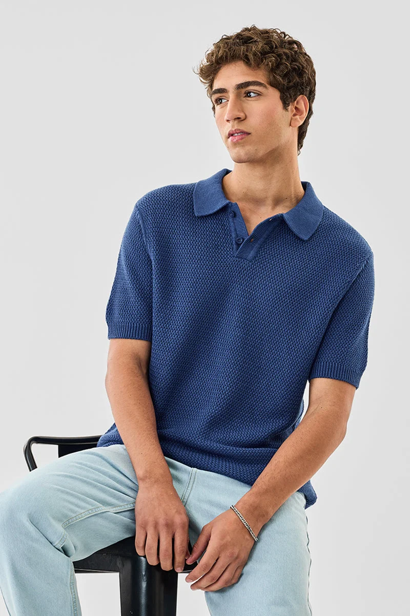 SNITCH Crochet Knit Core Lab Polo T-Shirt