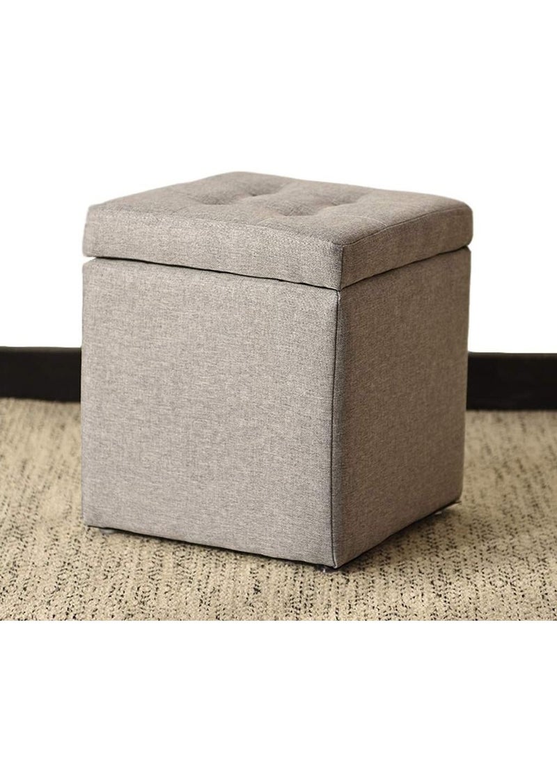 LINGWEI Ottoman Storage Stool Grey 30x35x30cm  - Image 4