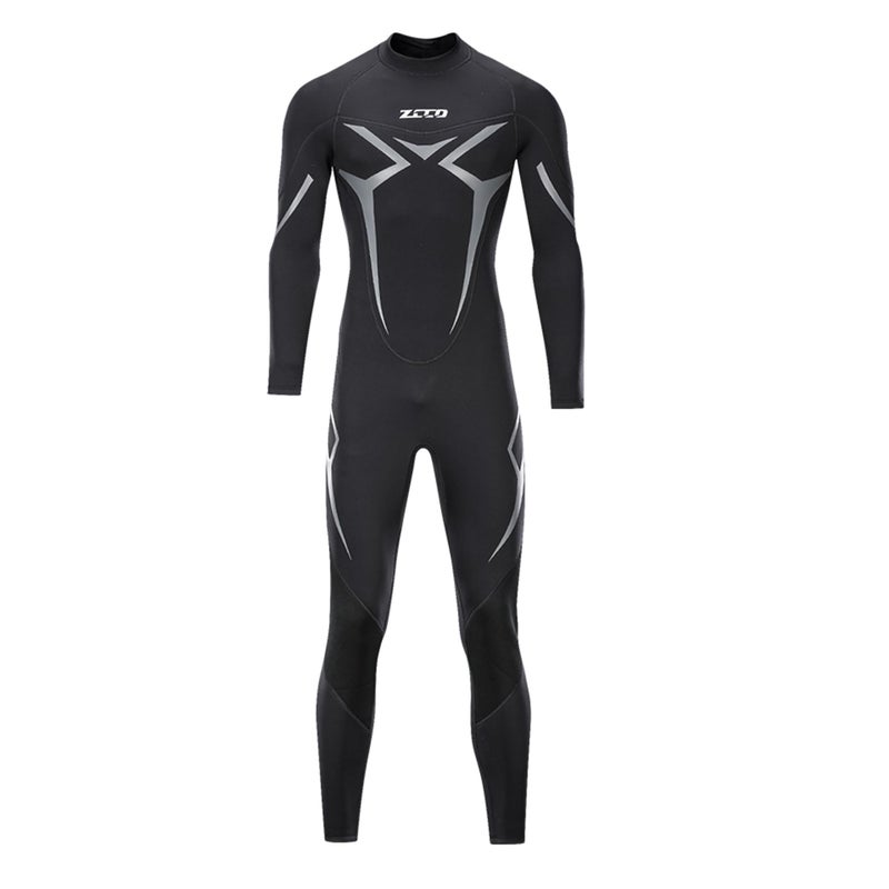 ZCCO Wetsuits Men's 3mm Premium Neoprene Full Sleeve Dive Skin for Spearfishing,Snorkeling, Surfing,Canoeing,Scuba Diving Wet Suits (Black, M) - Image 1