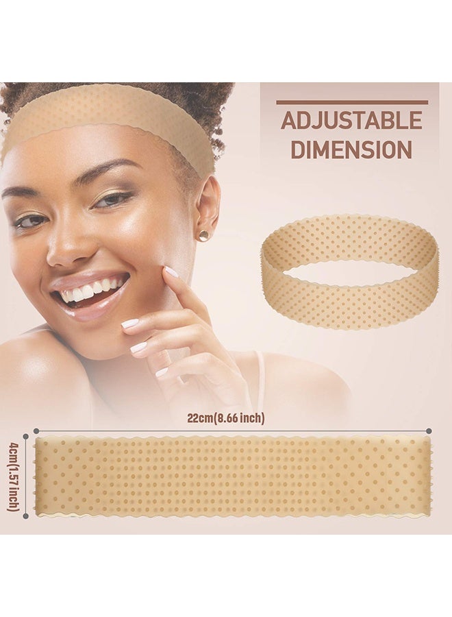 2 Pcs Nude Silicone Non-Slip Wig Grip Band, Elastic Snatch-Proof Wig Fixing Headband Holder for Men & Women, Suitable for Sports & Yoga - Image 3
