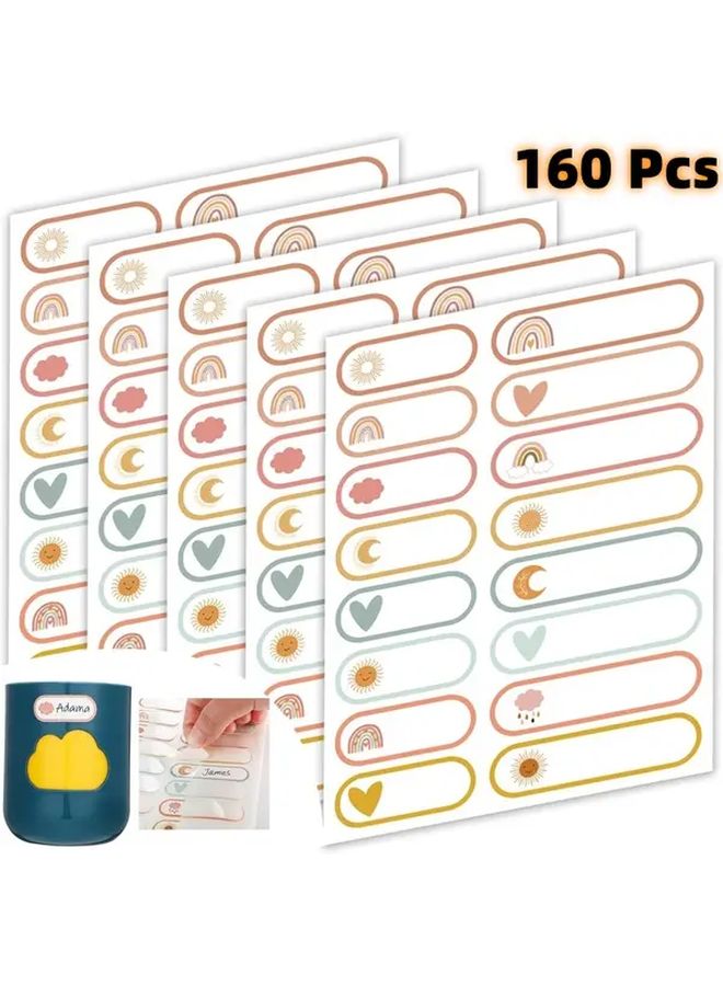 160 Pcs Self Laminating Waterproof Name Labels For School Water Bottles Bohemia - Image 1