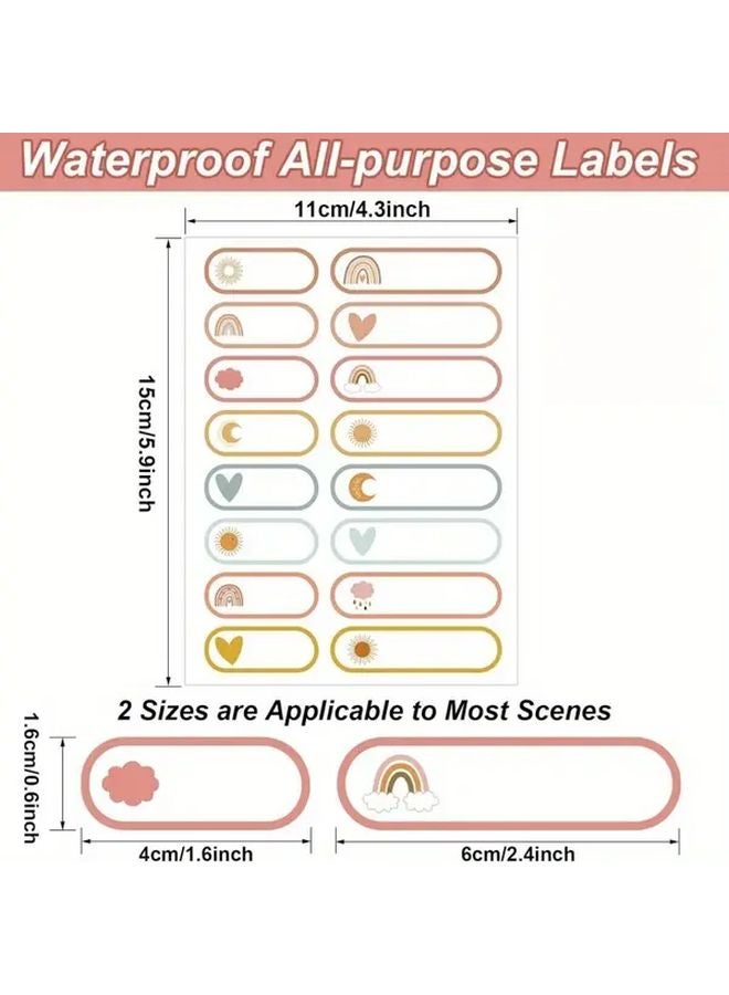 160 Pcs Self Laminating Waterproof Name Labels For School Water Bottles Bohemia - Image 2