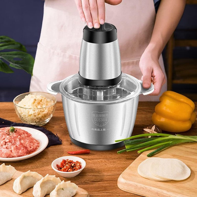 BAWALY Electric Meat Grinders with Bowl for Heavy Kitchen Food Chopper Meat VegetablesSlicer Garlic Slicer Dicer Food Processor 2L CHOPPER - Image 1
