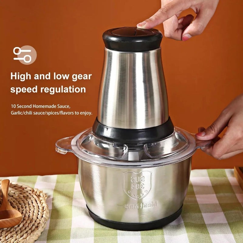 BAWALY Electric Meat Grinders with Bowl for Heavy Kitchen Food Chopper Meat VegetablesSlicer Garlic Slicer Dicer Food Processor 2L CHOPPER - Image 3