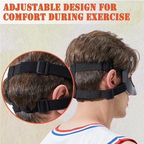 LENASETH Nose Guard for Broken Nose Baseball Softball Basketball Face Mask Adjustable Face Shield Masks with Padding Nose Guard Protects Nose and Eye from Injury for Men and Women Black - Image 4